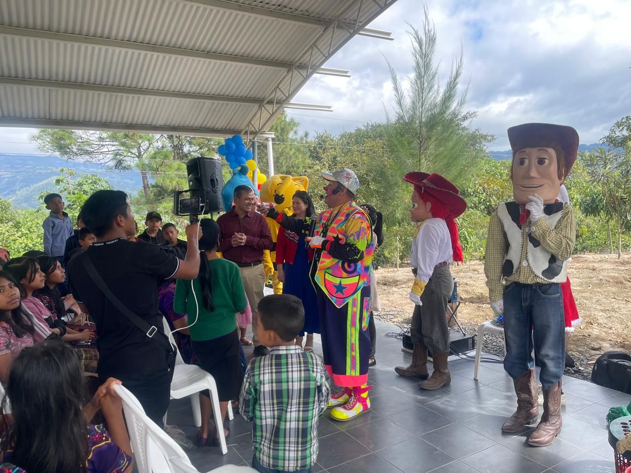 Costumed characters at a children's event